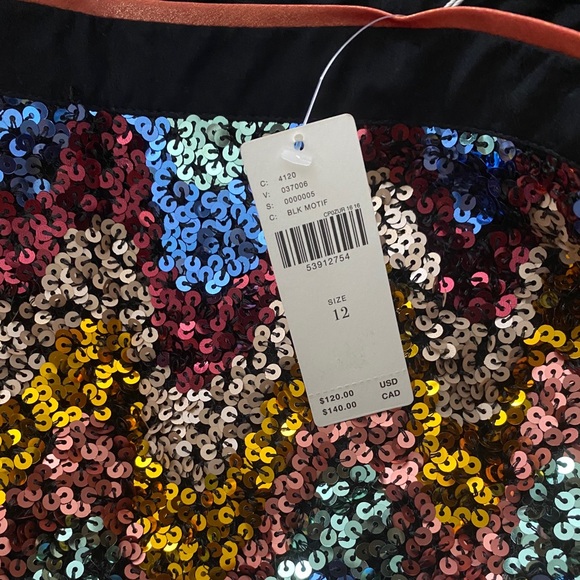 Anthropologie Zig-Zag Sequined Mini Skirt - Picture 5 of 6